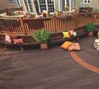Elaborate wooden deck by Marling